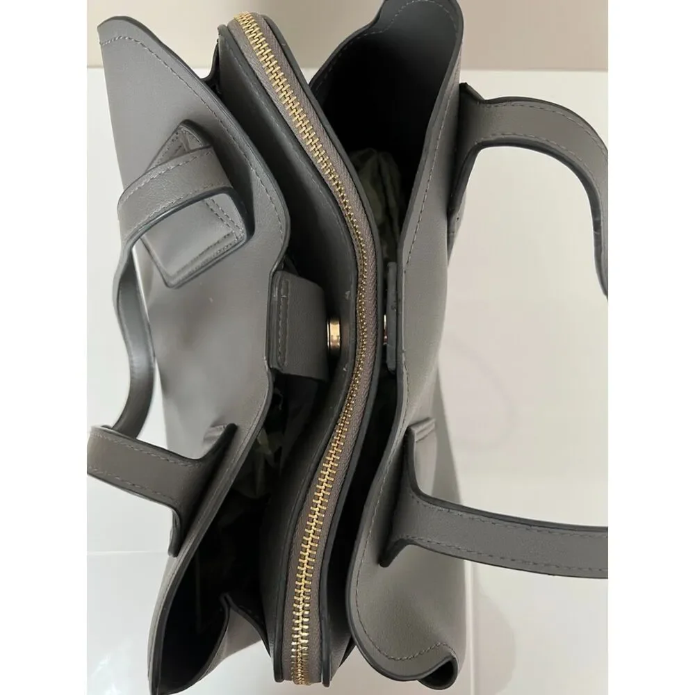 Urban Expressions Georgia Satchel in faux smooth gray leather